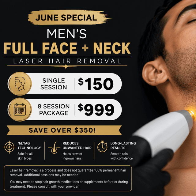 Men’s Full Face+Neck Laser at Derma Verite Esthetique Laser Studio in Elmhurst, NY